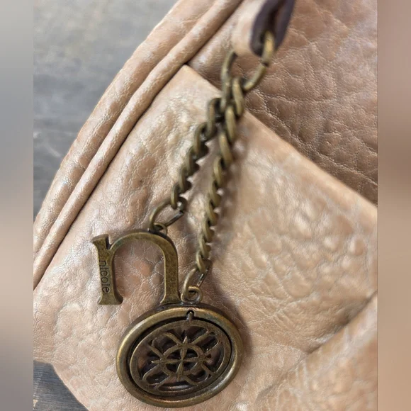 Nicole Miller Beige Y2K Shoulder Bag with Bag Charm and Emblem - Picture 5 of 15